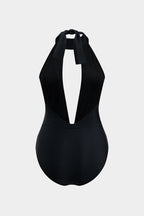 Nakış Detaylı Büzgülü Bağlamalı Sırt Dekolteli Bodysuit