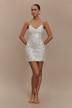 ROF Romilly Payet Mini Elbise - Fildişi