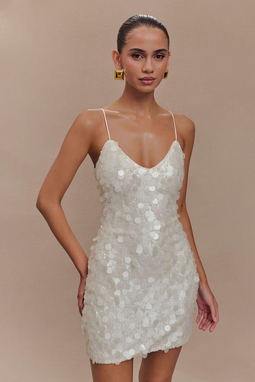 ROF Romilly Payet Mini Elbise - Fildişi