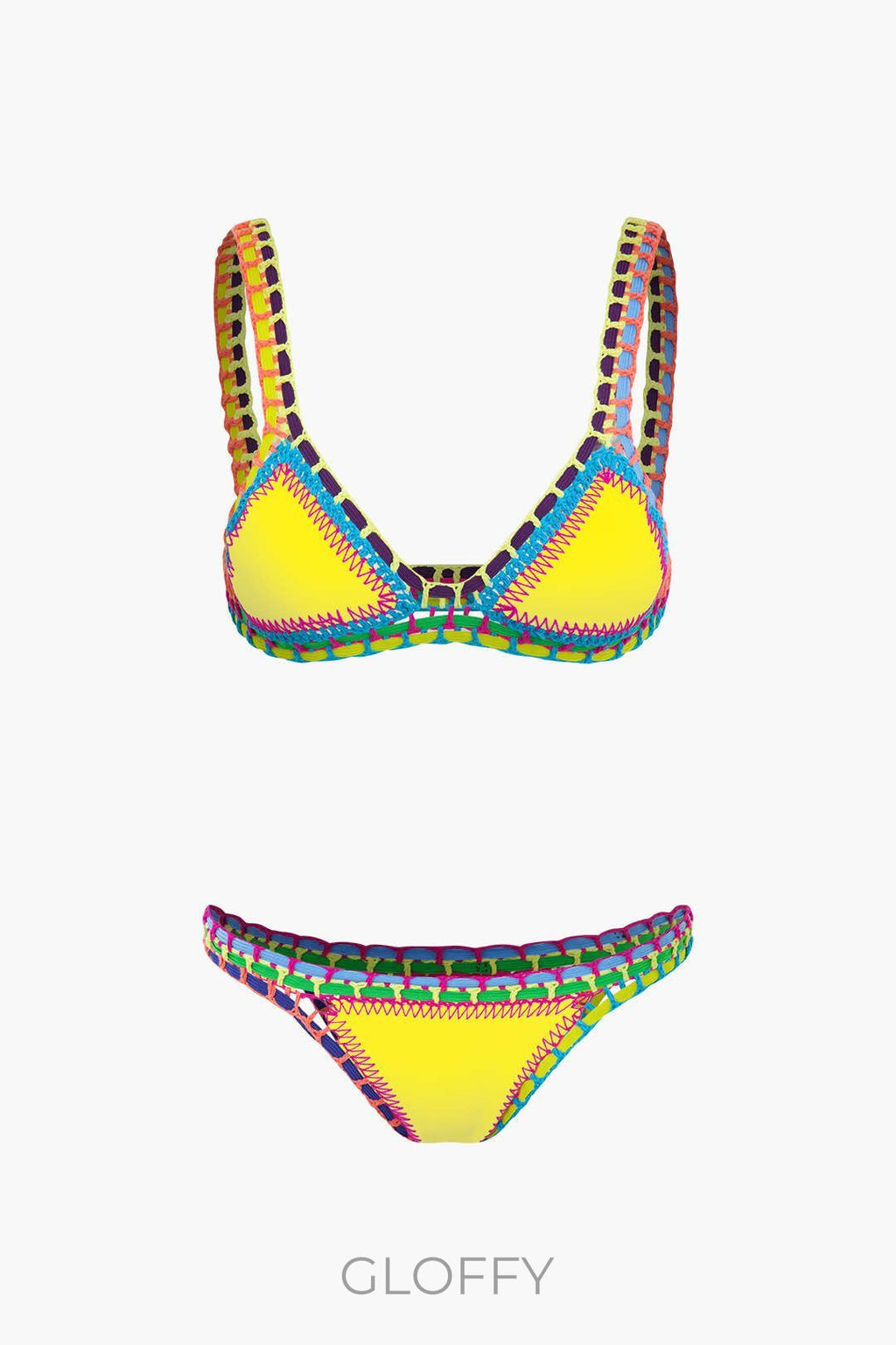 Kontrast Tığ Desenli Bikini Seti