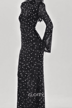 Andie Strasslı Bodycon Uzun Kollu Maxi Elbise