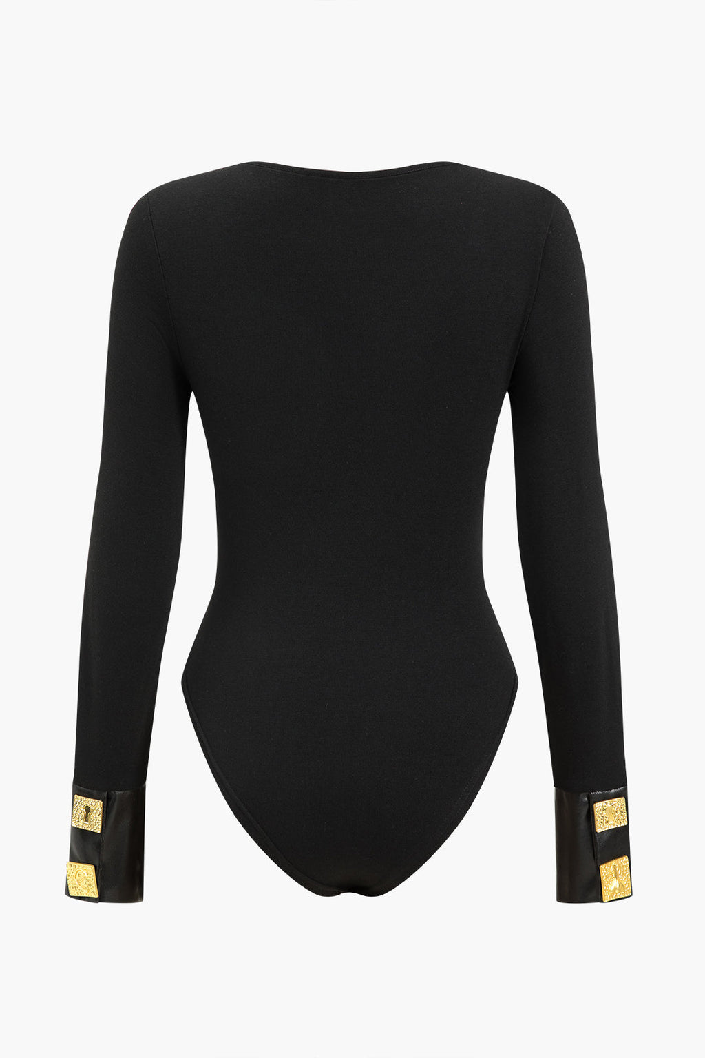 Shapewear deri Düğmeli Bodysuit