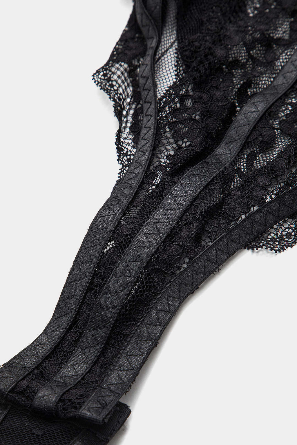 Dantel Sırt Açık Bustiyer Korsaj Askılı Bodysuit