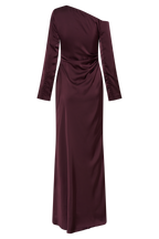 ROF Avery Uzun Kollu Maxi Elbise - Mürdüm