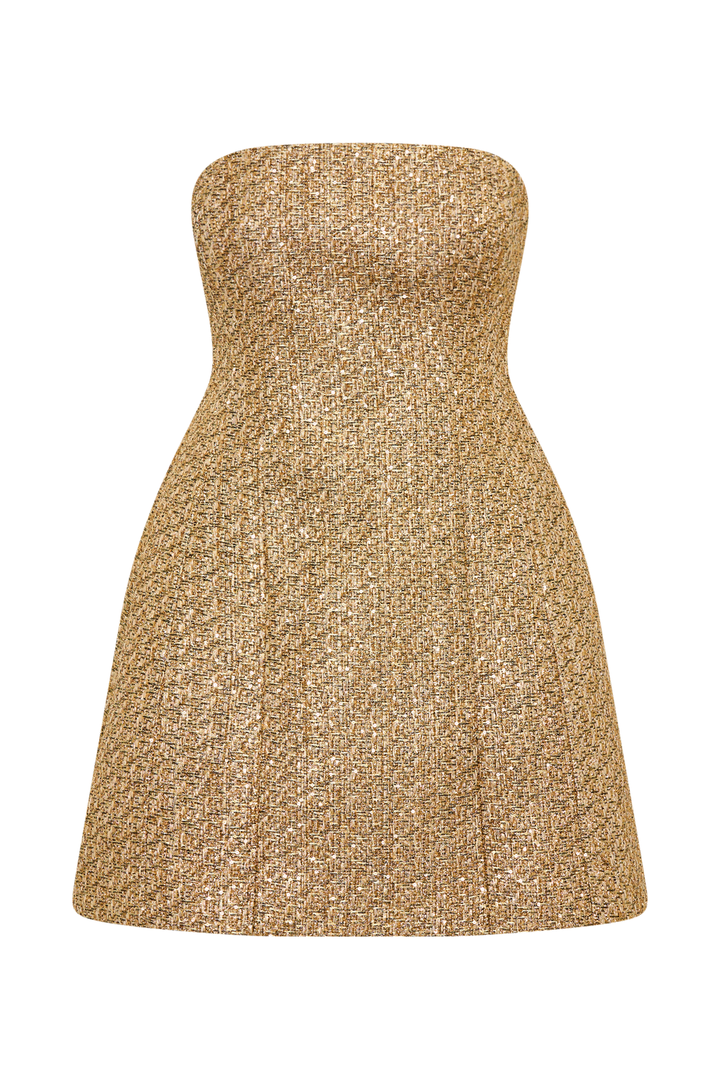 ROF Gala Straplez Tüvit Mini Elbise - Gold