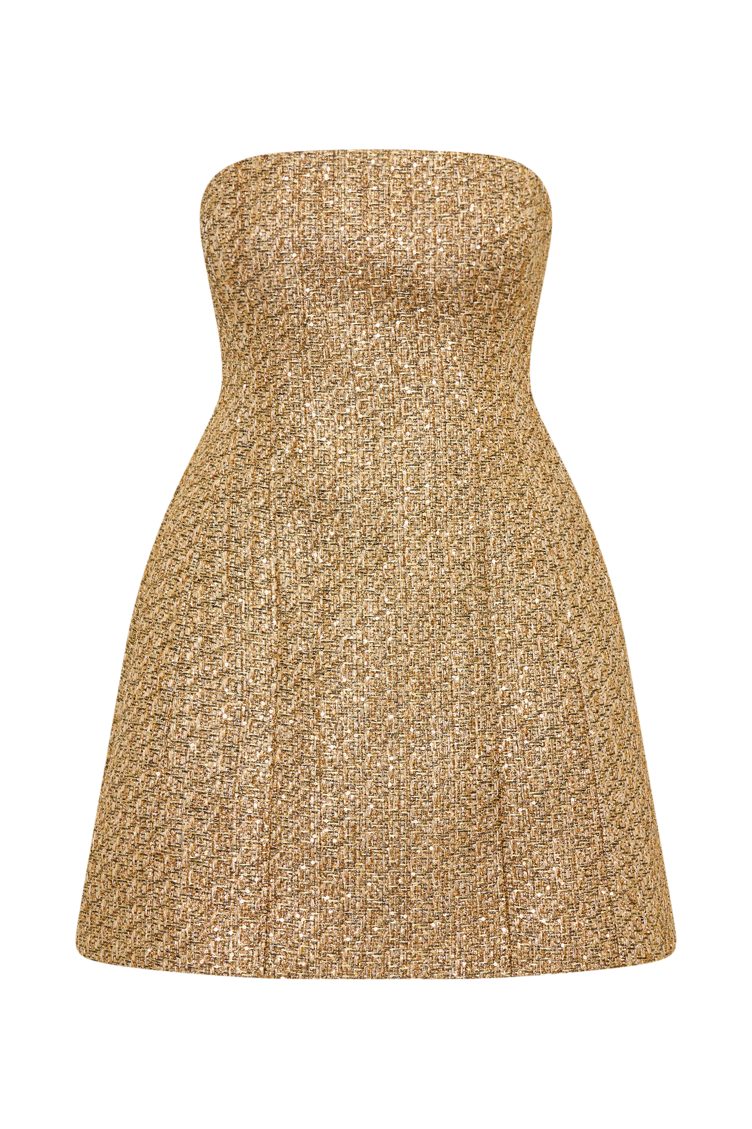 ROF Gala Straplez Tüvit Mini Elbise - Gold