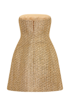 ROF Gala Straplez Tüvit Mini Elbise - Gold