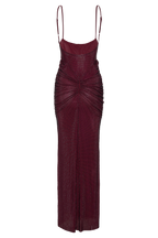 ROF Roisin Diamante Saten Maxi Elbise - Maun