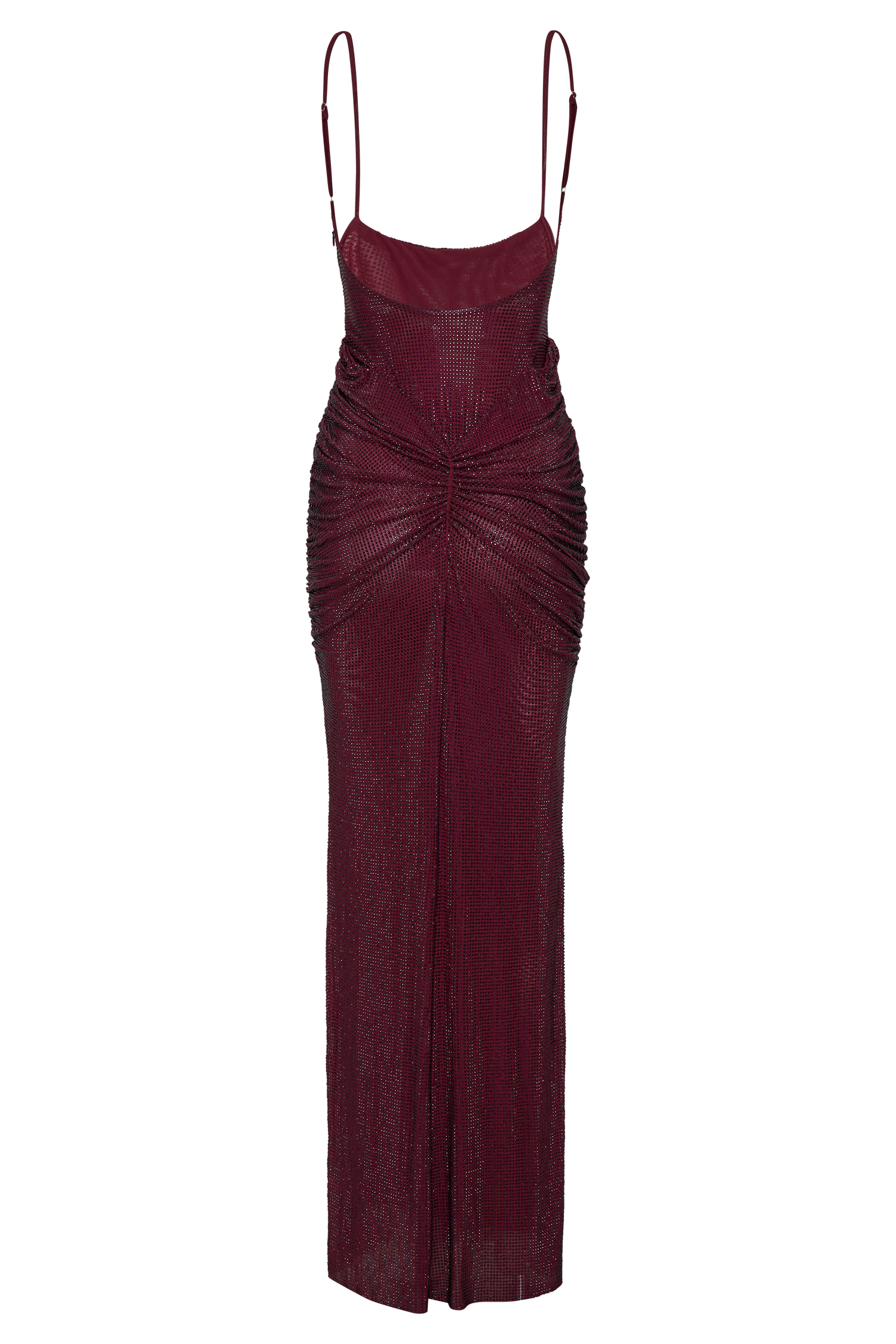 ROF Roisin Diamante Saten Maxi Elbise - Maun
