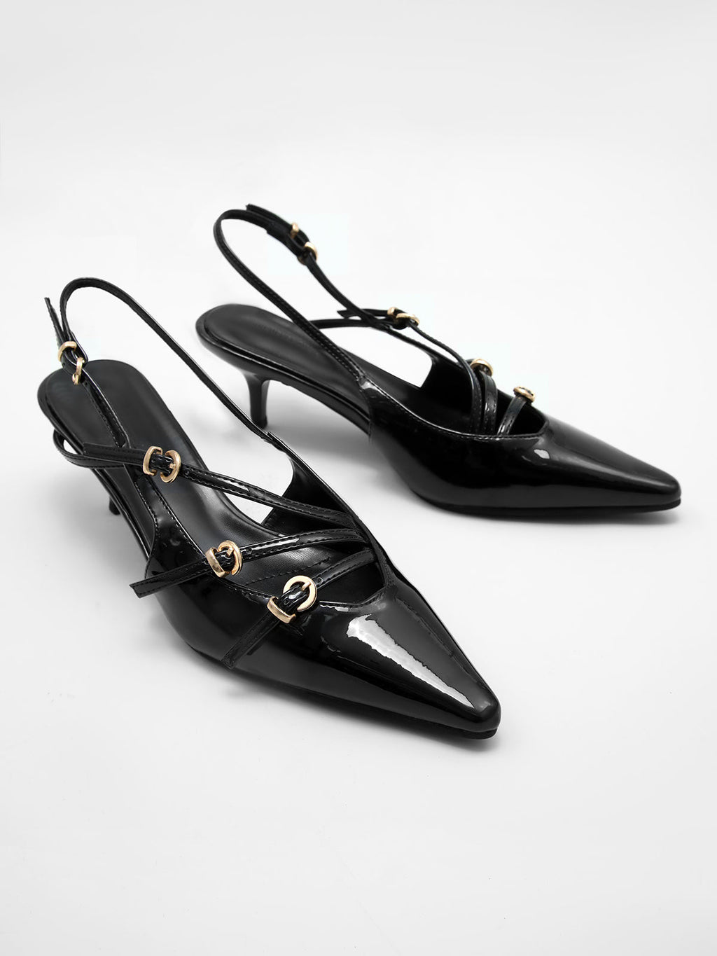 Kare Burun Stiletto Topuk Tokalı Ayakkabılar