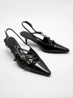 Kare Burun Stiletto Topuk Tokalı Ayakkabılar