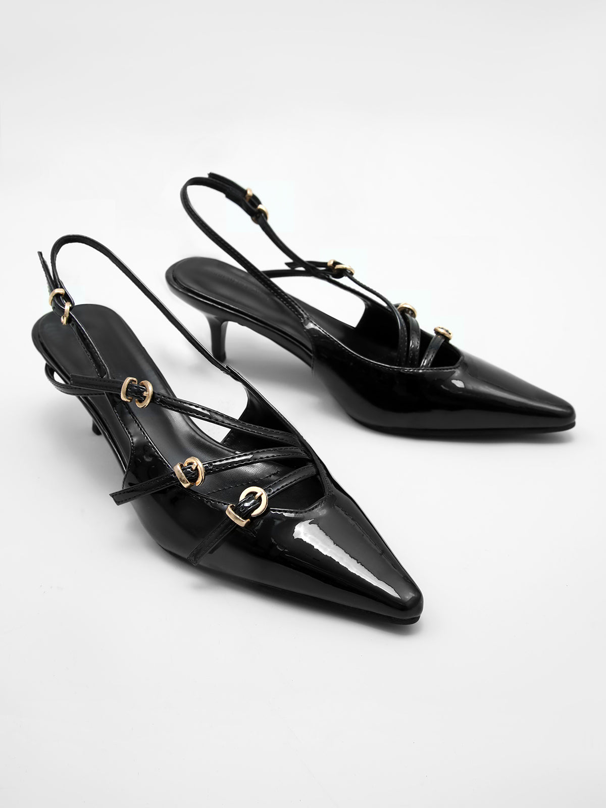 Kare Burun Stiletto Topuk Tokalı Ayakkabılar