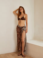 Leopar Desenli Bikini Örtüsü