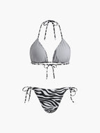 Zebra Çizgili Üçgen Bikini Takımı