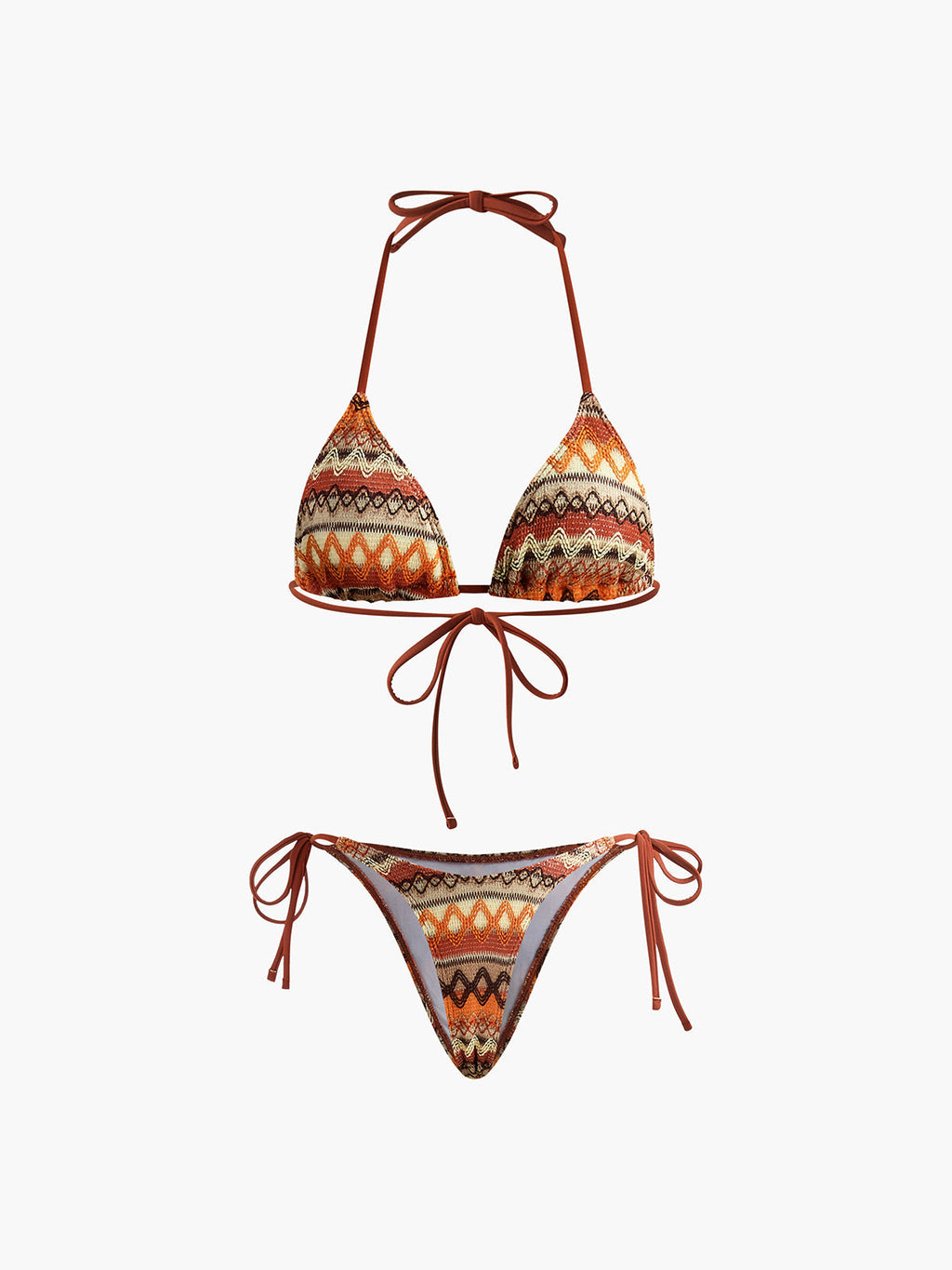 Halter Üçgen Örgü Bikini Takımı