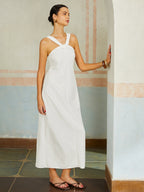 Halter Kolsuz Midi Elbise