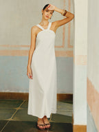 Halter Kolsuz Midi Elbise
