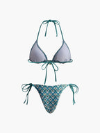 Baskılı Dantelli Bikini Takımı