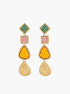 Reçine Geometrik Damla Küpe