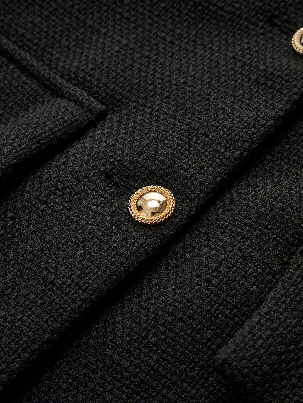 Altın Düğmeli Tweed Ceket