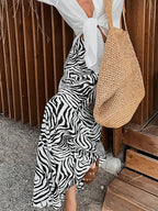 Zebra Desenli Maxi Etek