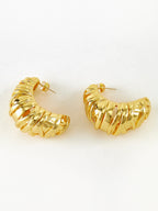 Altın Kruvasan Burgu Küpe