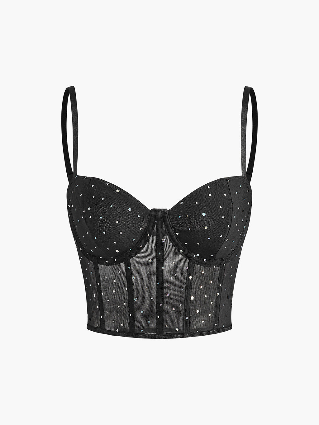 Mesh Polka Dot Corset Top