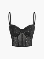 Mesh Polka Dot Corset Top