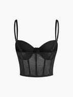 Mesh Polka Dot Corset Top