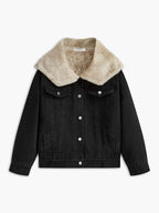 Peluş Denim Ceket