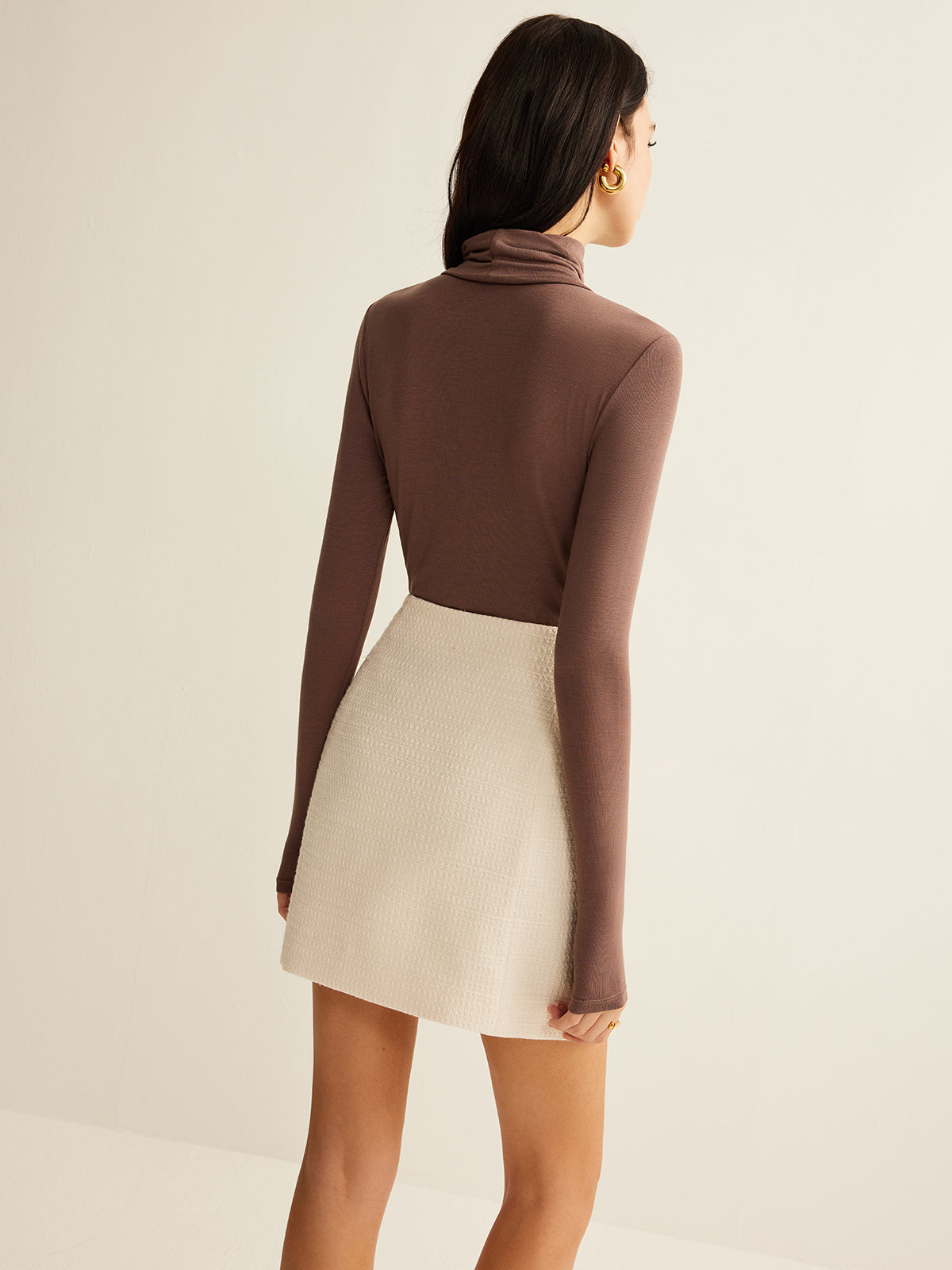 Minimalist A-Line Fermuarlı Mini Etek