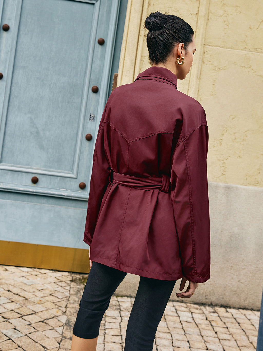 Retro Asemantik Kemerli Trençkot