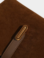 Üst Kulplu Süet Bölmeli Çanta