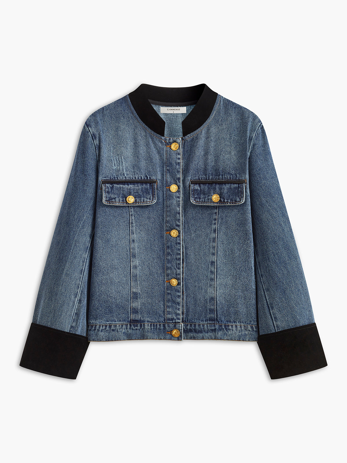 Kadife Panelli Denim Ceket