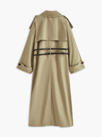 Sade Slim Kemerli Uzun Trençkot