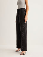 Studsuz Geniş Paça Kot Pantolon