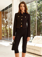 Düğmeli Dar Kesim Jersey Blazer