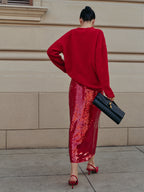 Şık Düz Pul Payet Etek