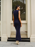 Şık Düğme Detaylı Kolsuz Jarse Etek Takımı