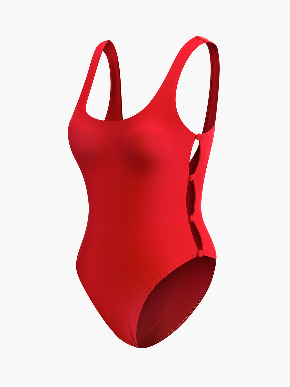 Şık Tek Parça Mayo Şık Yan Düğme Kesimiyle