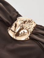 Şık Metal Detaylı Dönme Öntekli Tek Parça Mayo