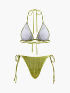 Şık Gipe Üçgen Bikini Şık Bağlama Askılarıyla