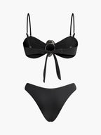 Şık Metal Detaylı Bağlama Ön Bikini Takımı