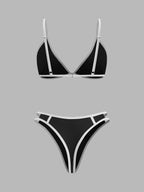 Şık Kontrast Kenar Detaylı Bikini Takımı ile Stil Sahibi Yaz Görünümü