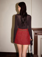 Şık Jakarlı Yırtmaçlı Kumaş Etek