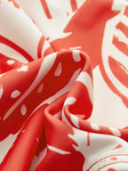 Canlı Tropikal Desenli Bikini Takımı Şık Metal Kapatma ile