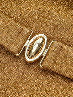 Şık V-Yaka Tek Parça Mayo Şık Kemer ile