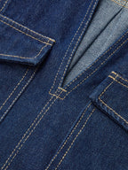 Şık Denim Kısa Takım Trendy Cep Detayı ile