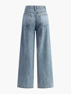 Şık Asimetrik Bel Wide-Leg Jeanler ile Modaya Uygun Bir Görünüm