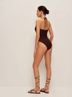 Şık Metal Detaylı Dönme Öntekli Tek Parça Mayo